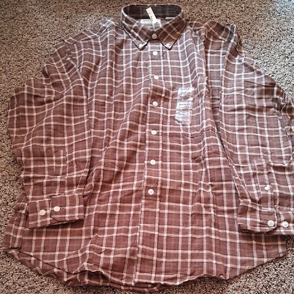 St. John's Bay Brown Checkered Casual Shirt